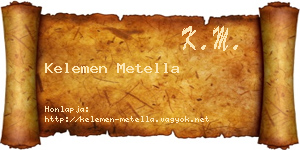 Kelemen Metella névjegykártya
